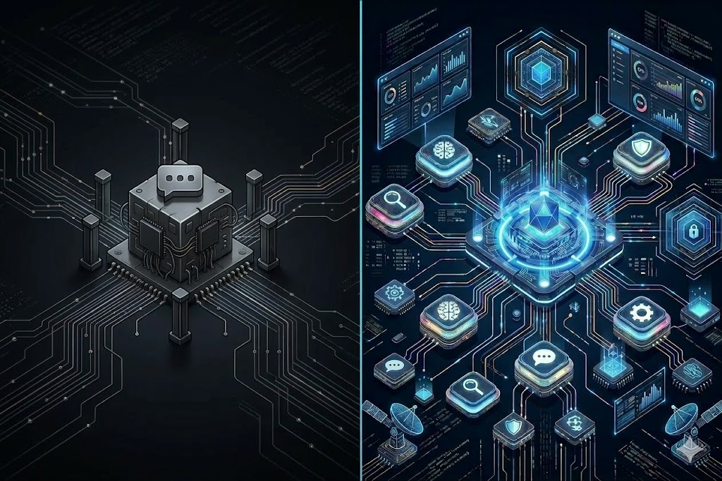 Simple chatbot vs full production AI agent infrastructure